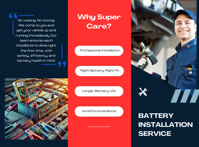 super care car battery installation service in Dubai